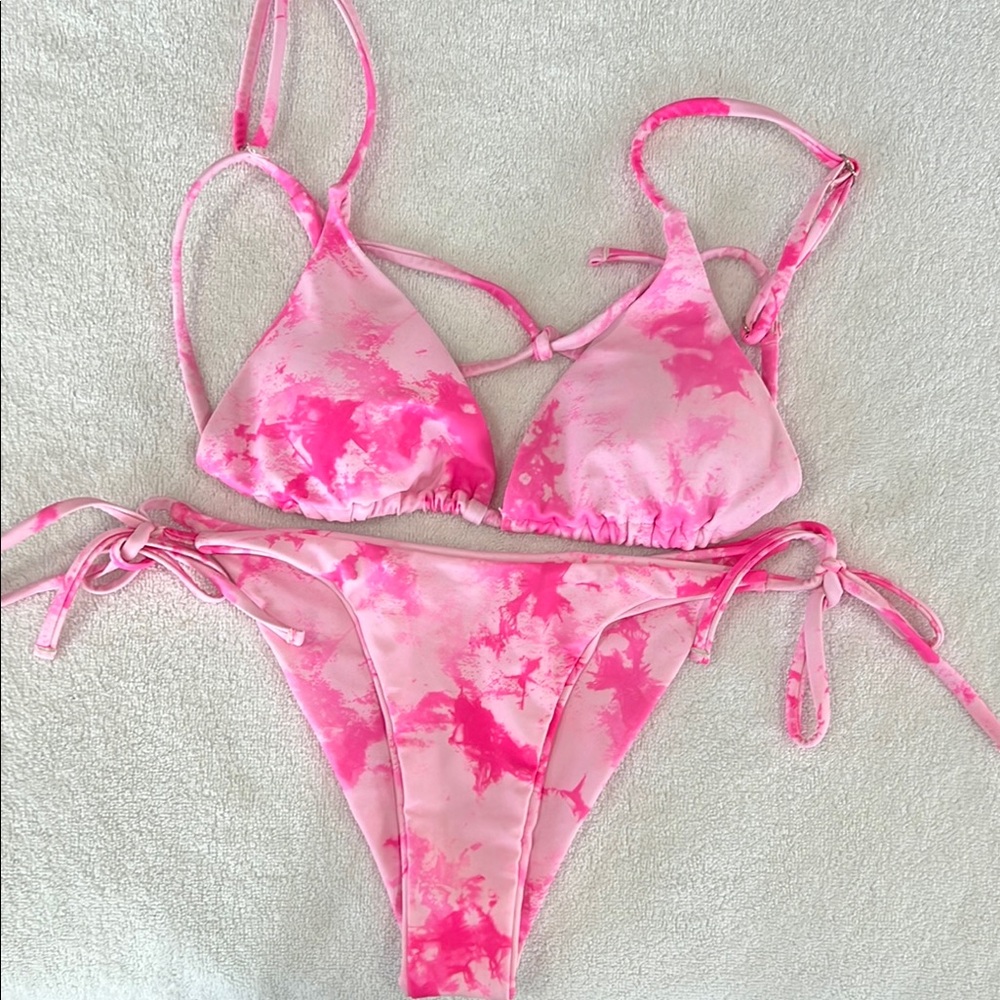 Zaful Women’s Pink Tie-Dye Bikini Set- Size S